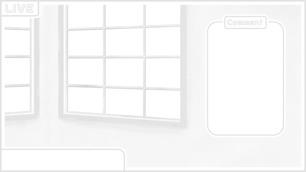 【フリー】窓のある配信背景+空画像【配信素材】