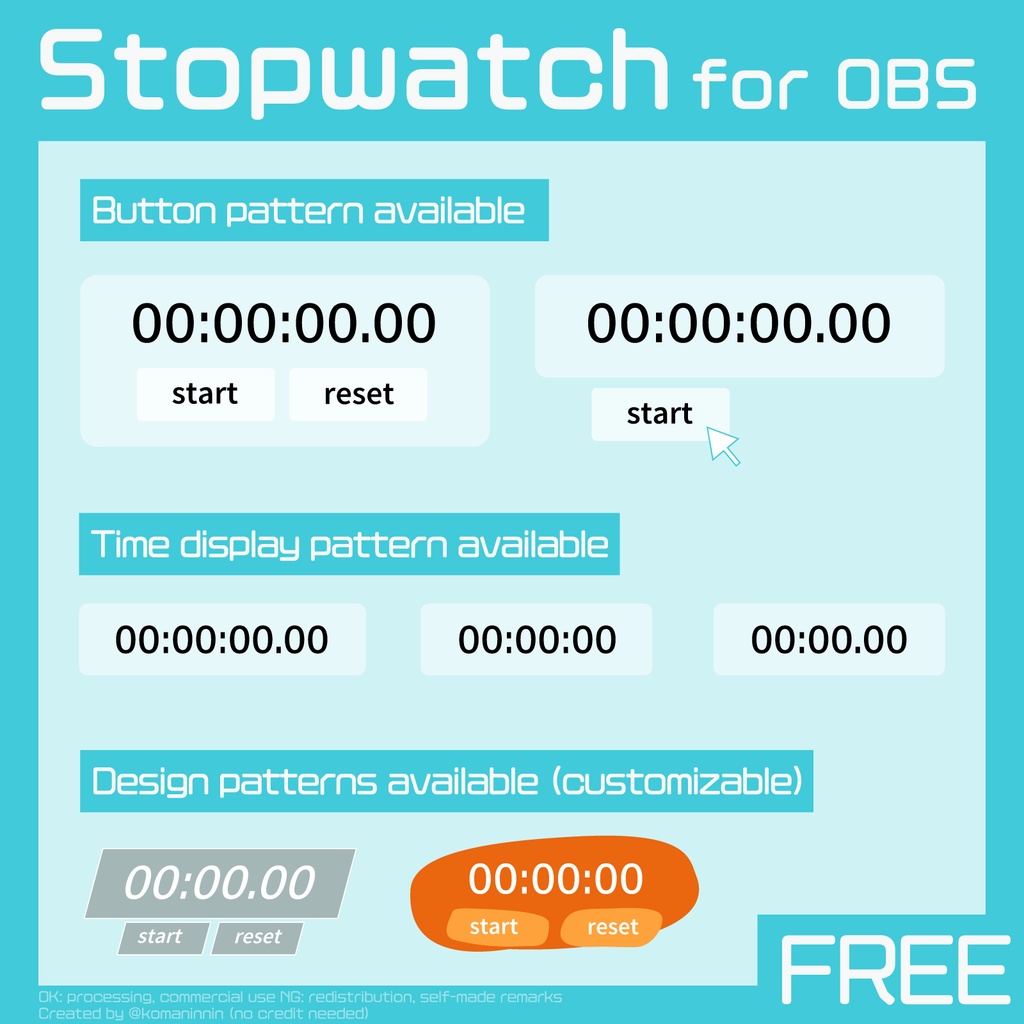 【フリー素材】OBS用ストップウォッチ