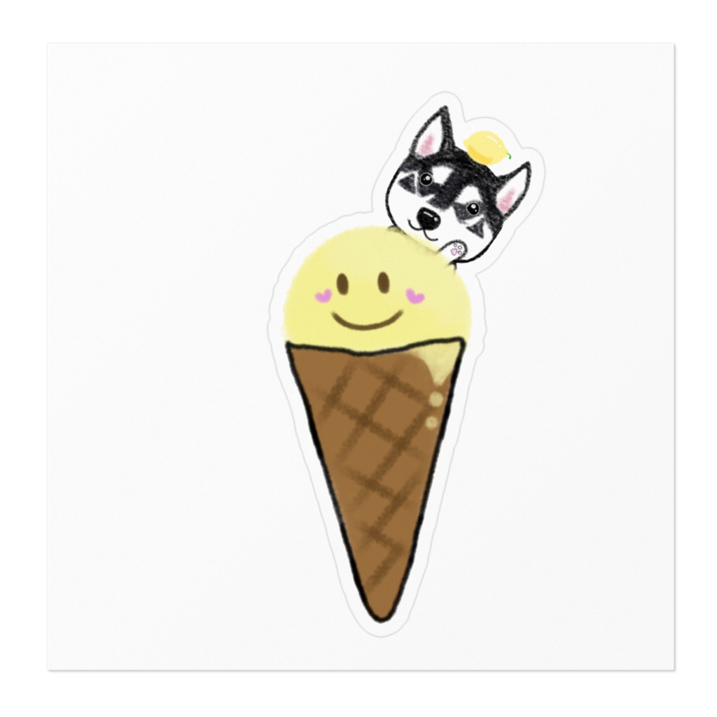 レモン味のアイス🍨柴犬