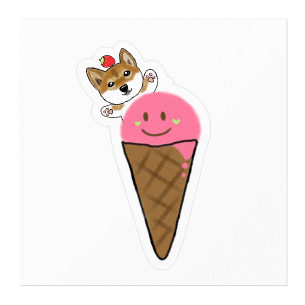 イチゴ味のアイス🍨柴犬