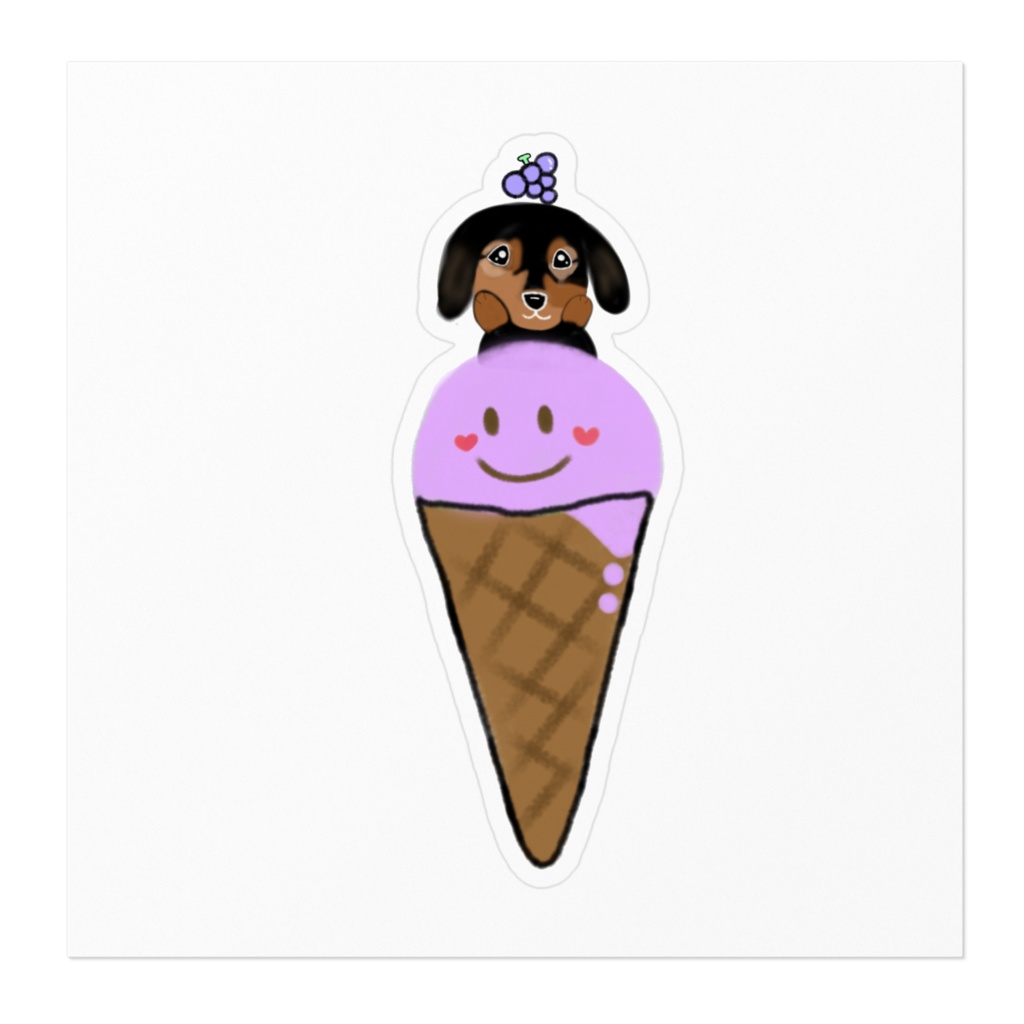 ぶどう味のアイス🍨ミニチュアダックスフンド