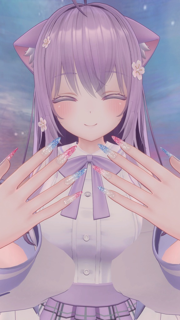 【MDollnail対応】グラデーションキラキラネイル_5色【Texture・materialのみ】