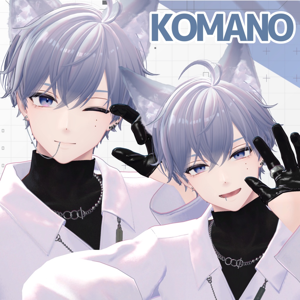 【複数アバター対応】チェーンリップピアス&リングリップピアス【MA対応】