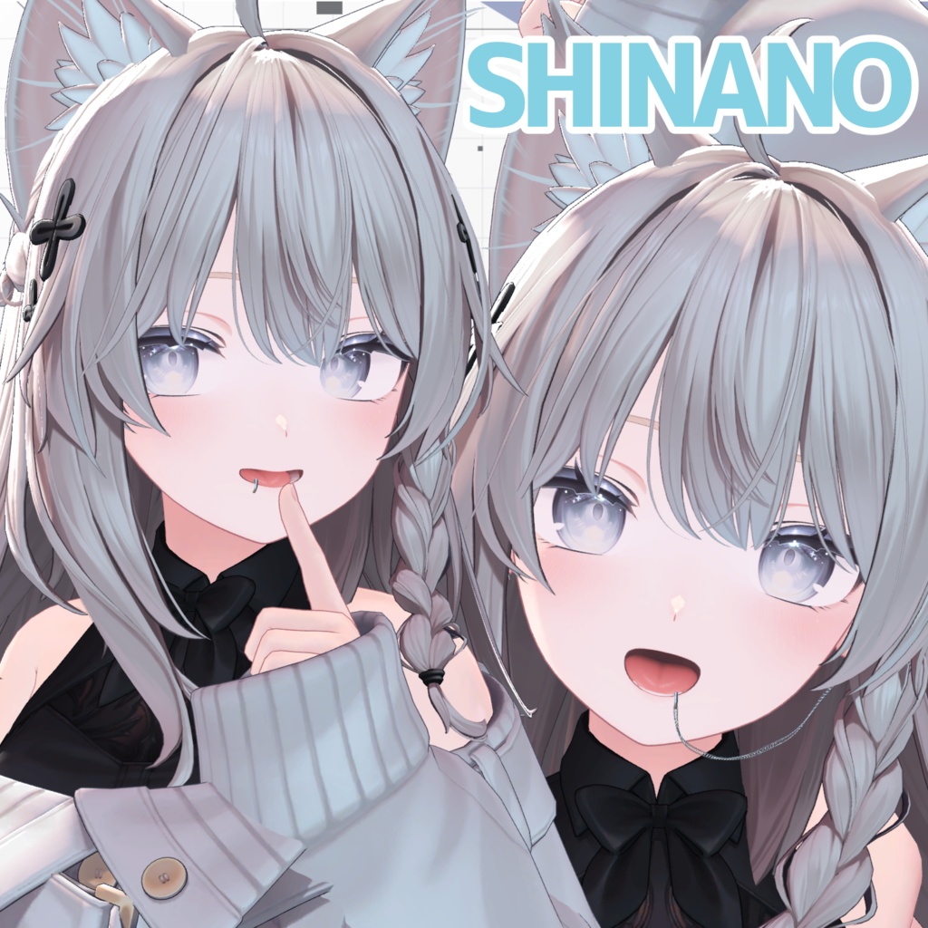 【複数アバター対応】チェーンリップピアス&リングリップピアス【MA対応】