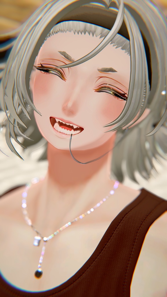 【複数アバター対応】チェーンリップピアス&リングリップピアス【MA対応】