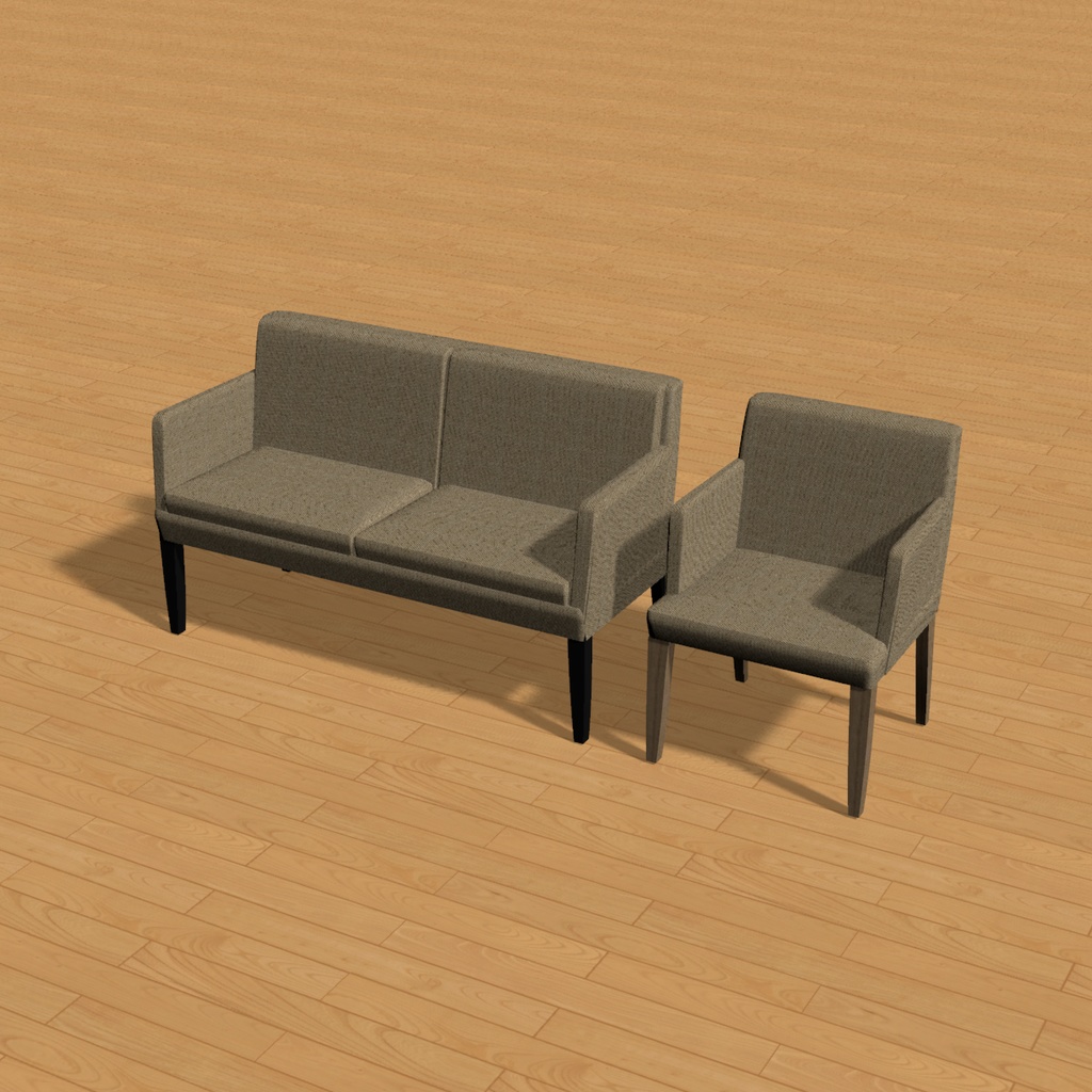 【3D素材】ソファ2種セット｜FBX/OBJ/DXF｜商用利用可