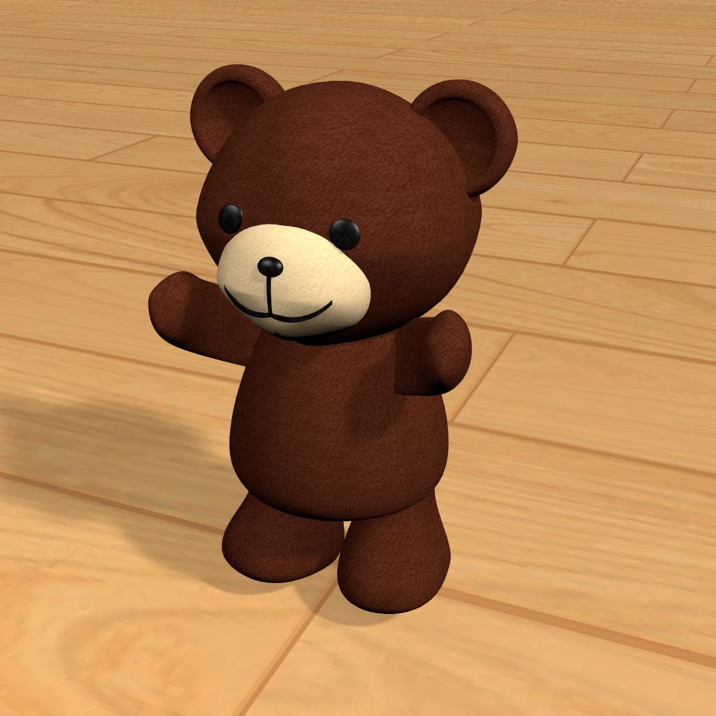 【3D素材】抱っこを求めるくま ぬいぐるみ｜FBX/OBJ/DXF｜商用利用可