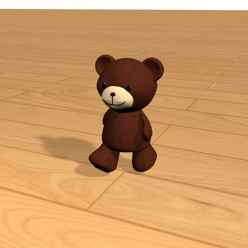 【3D素材】歩くくま ぬいぐるみ｜FBX/OBJ/DXF｜商用利用可