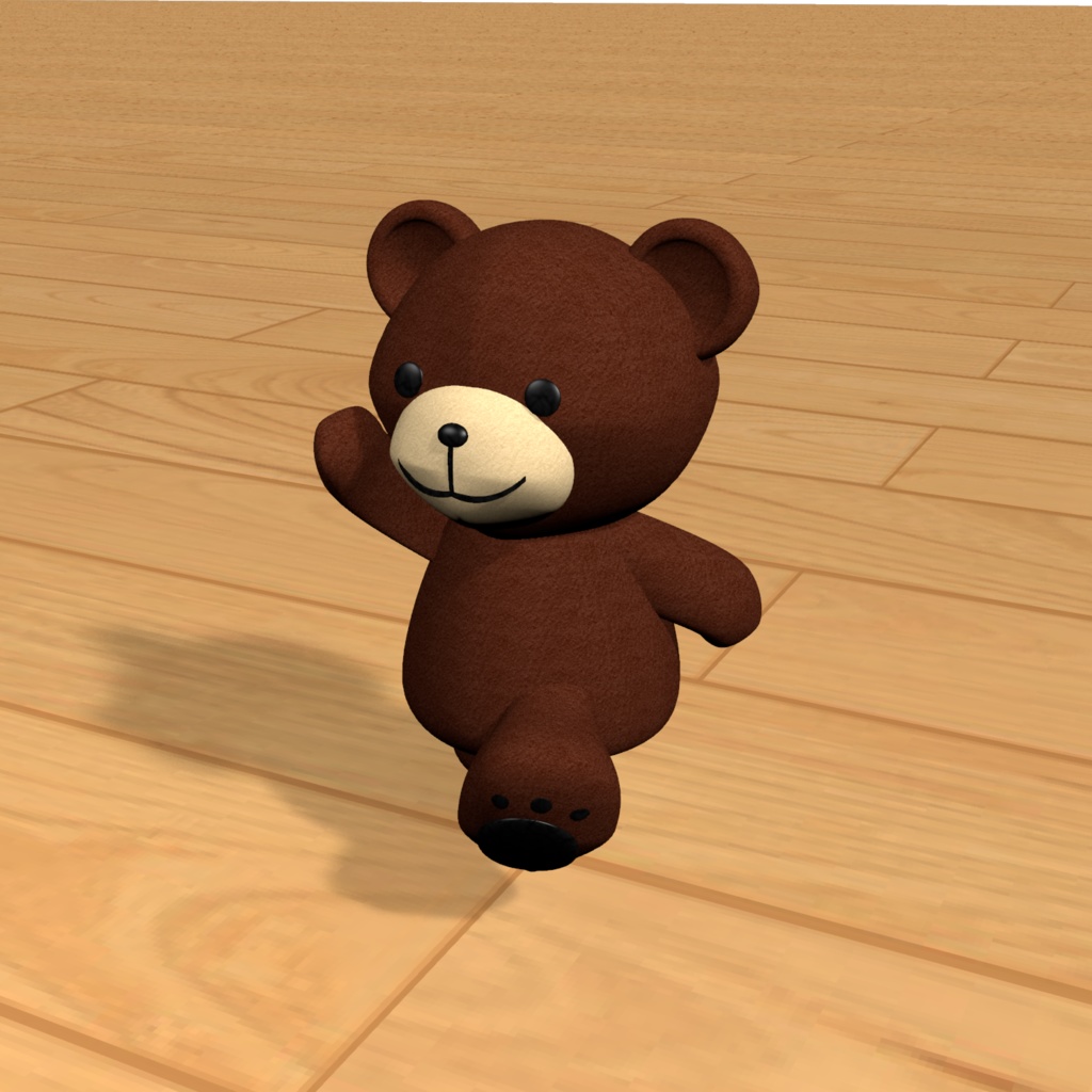 【3D素材】飛ぶくま ぬいぐるみ｜FBX/OBJ/DXF｜商用利用可