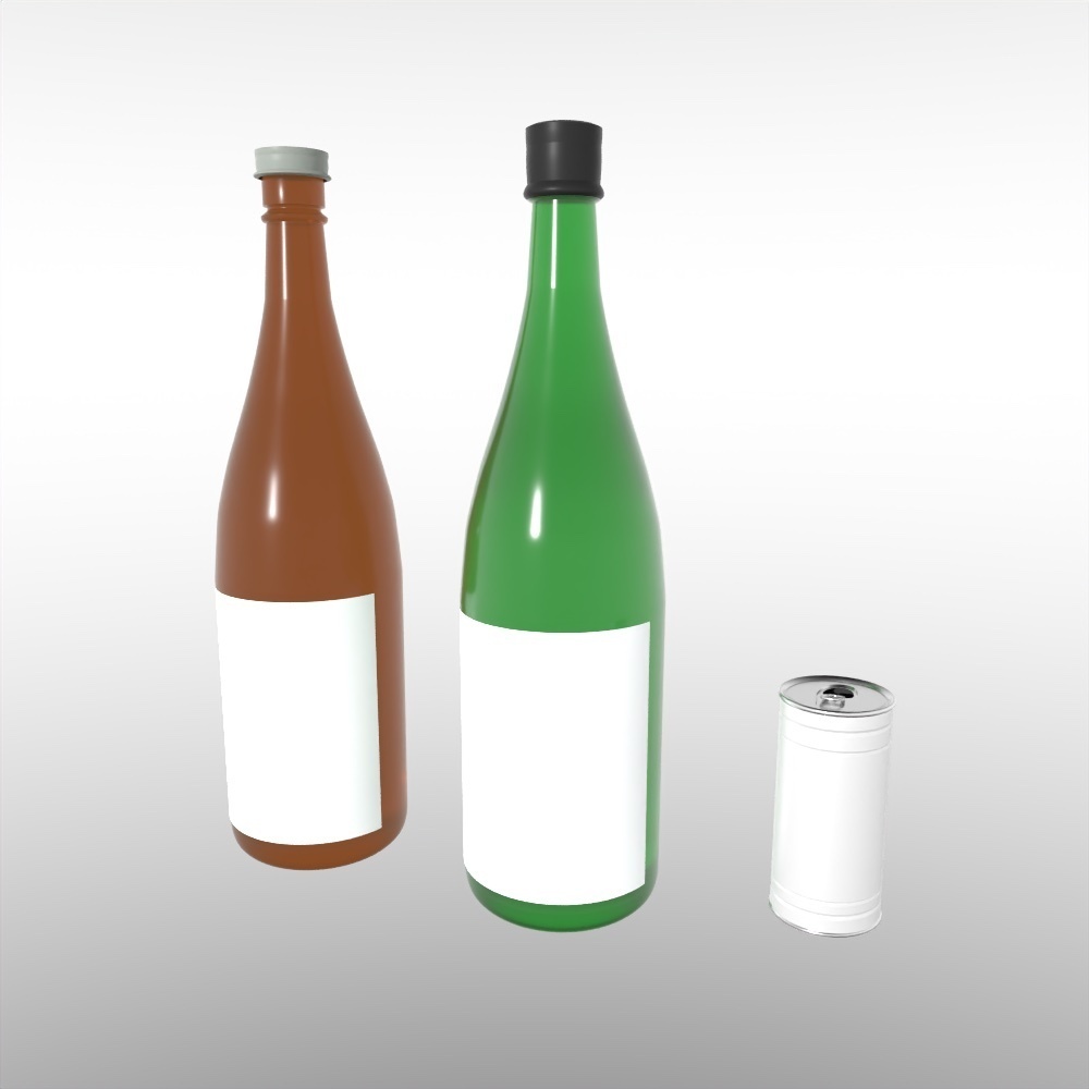 【3D素材】缶・ビン｜FBX/OBJ/DXF｜商用利用可