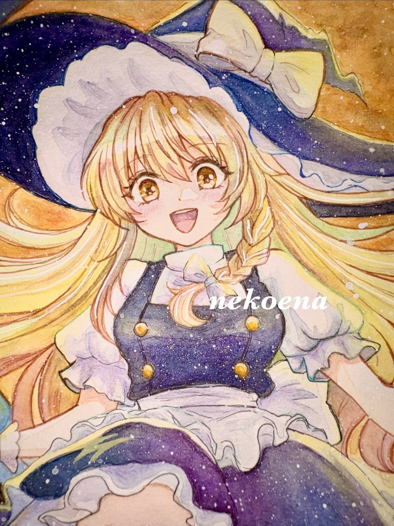 [原画] 手描きイラスト 東方project 霧雨魔理沙 水彩画 B5