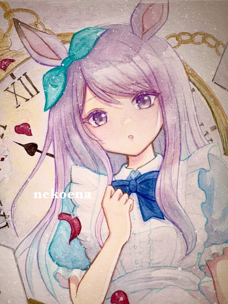 [原画]手描きイラスト メジロマックイーン ウマ娘 不思議の国のアリス B5