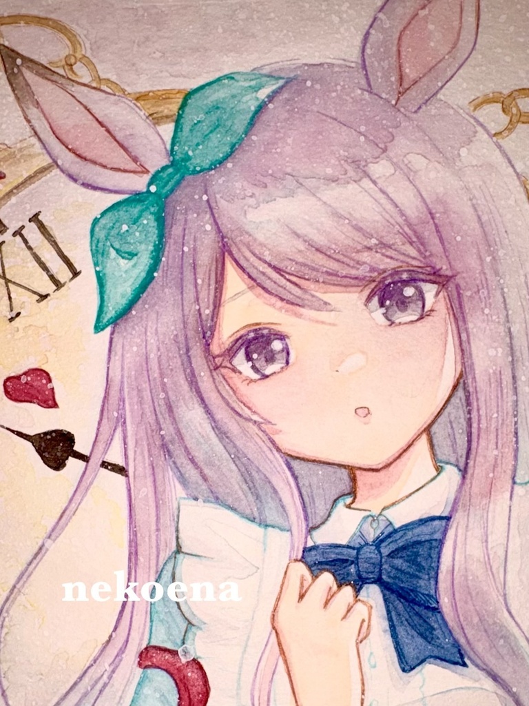 [原画]手描きイラスト メジロマックイーン ウマ娘 不思議の国のアリス B5