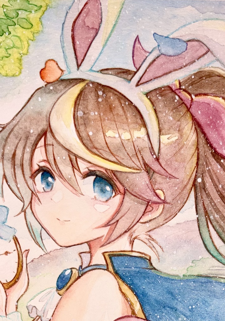 [原画] 手描きイラスト トウカイテイオー ウマ娘 不思議の国のアリス 白ウサギ B5