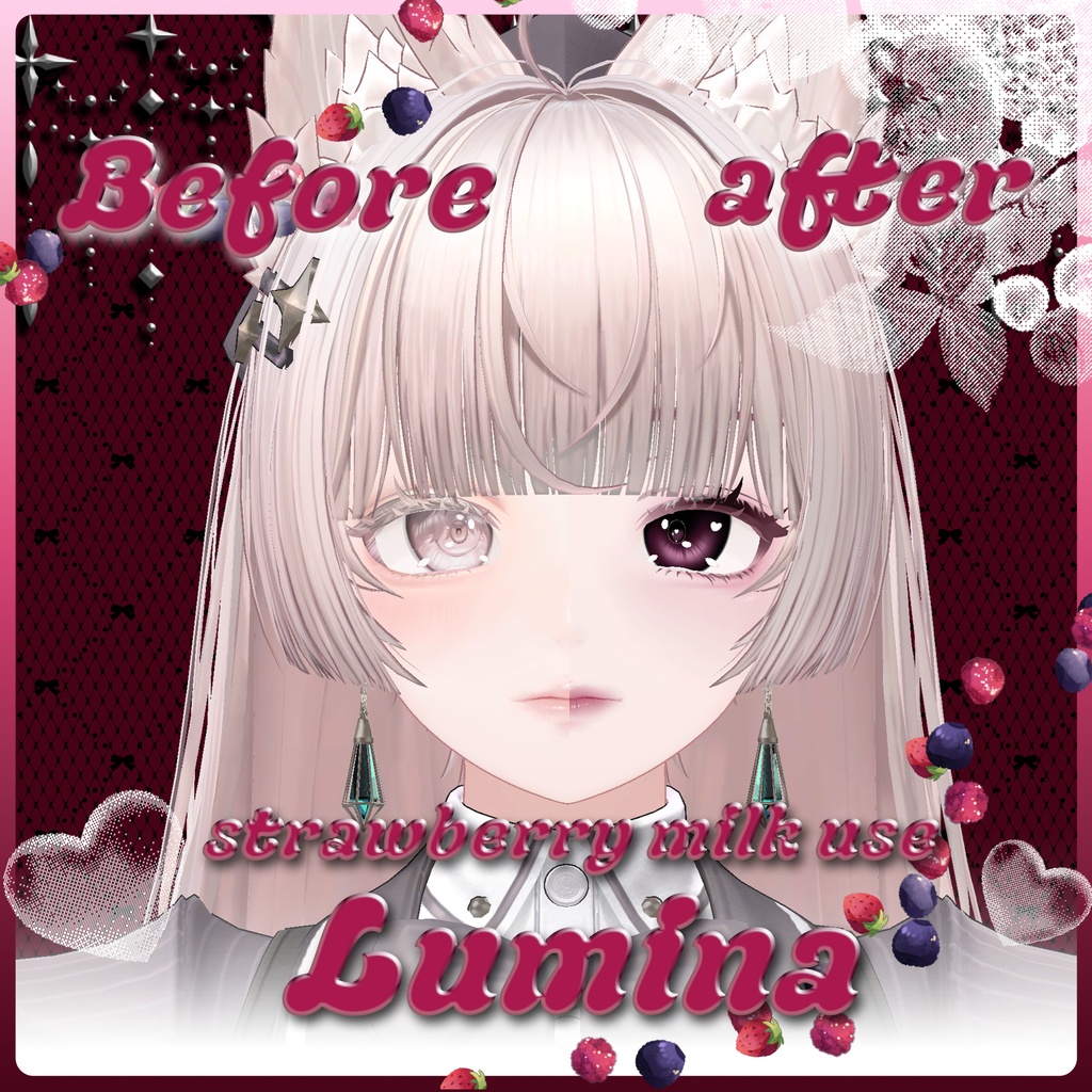 【5アバター対応】Berry Kissed Make&Eye texture+Gimmick