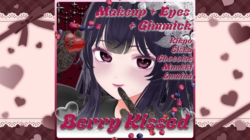 【5アバター対応】Berry Kissed Make&Eye texture+Gimmick