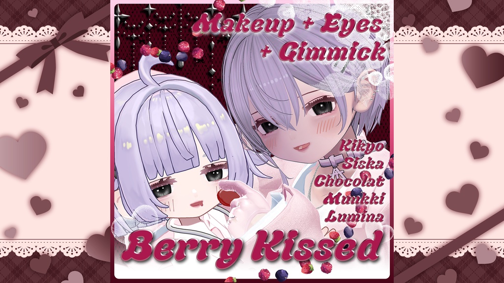 【5アバター対応】Berry Kissed Make&Eye texture+Gimmick