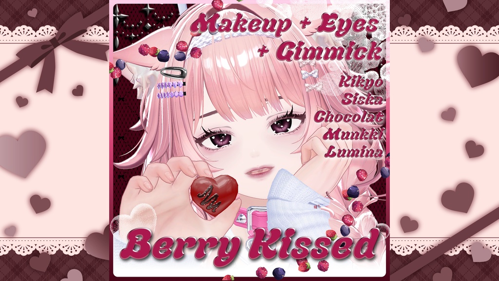 【5アバター対応】Berry Kissed Make＆Eye texture+Gimmick