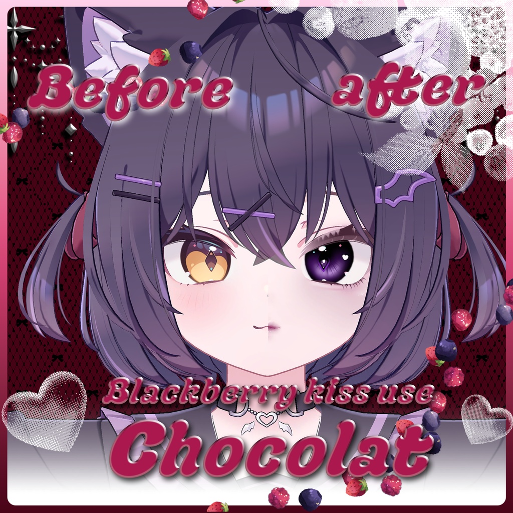 【5アバター対応】Berry Kissed Make&Eye texture+Gimmick