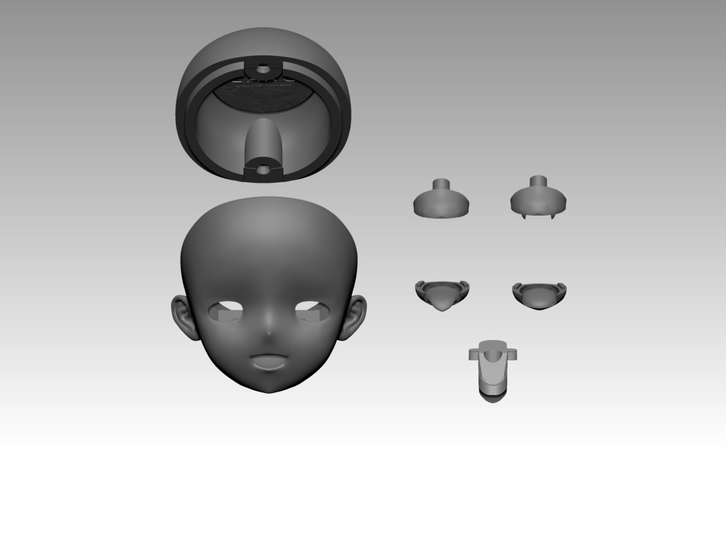 Blanca オリジナルドールヘッド B-HA-01 1/4ドール向けキャスト製ヘッド