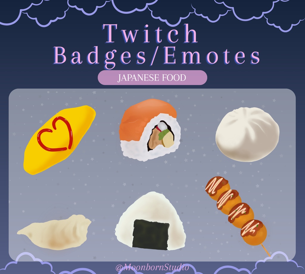 Twitch Badges & Emotes | 6 Japanese Foods