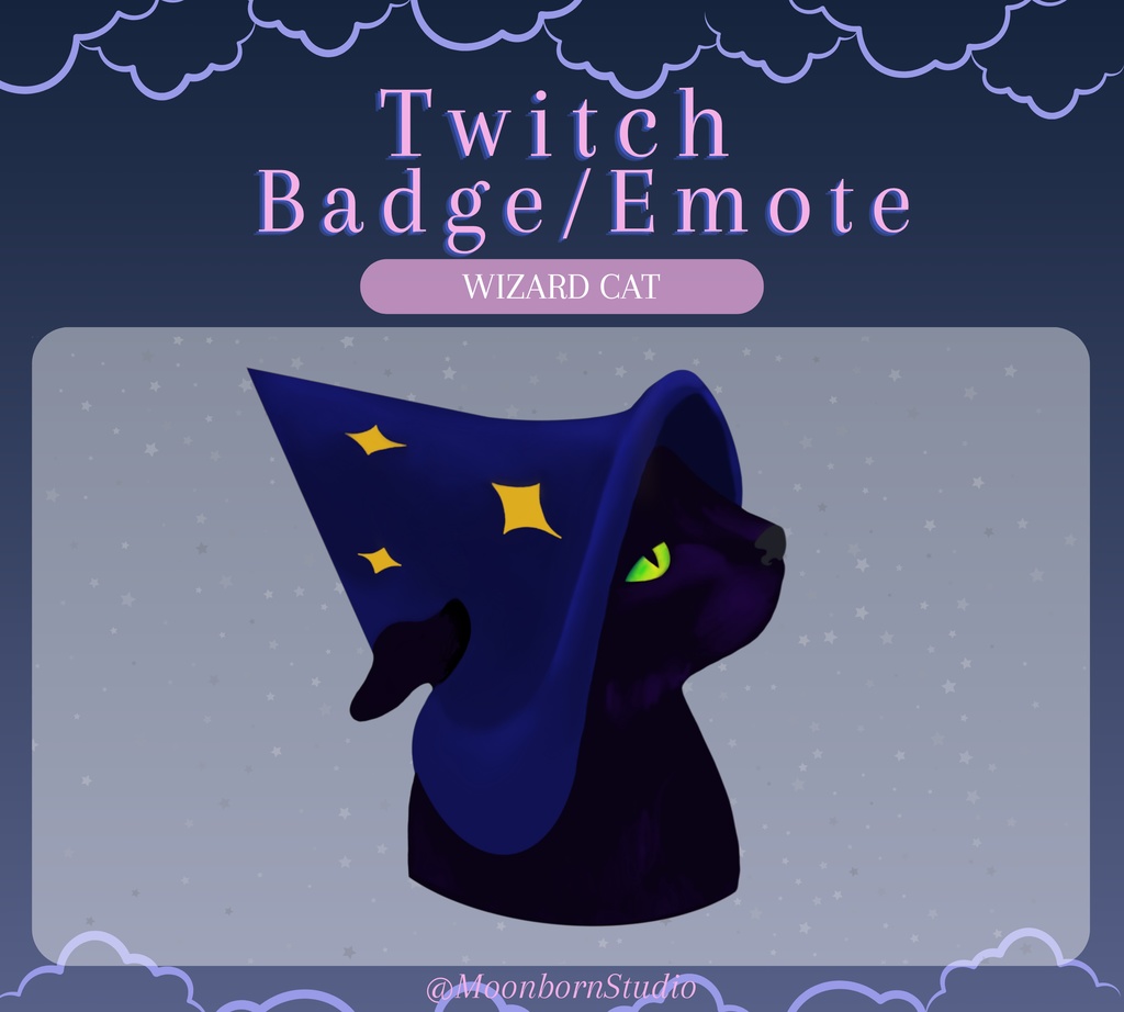 Twitch Badges & Emotes | Wizard Cat