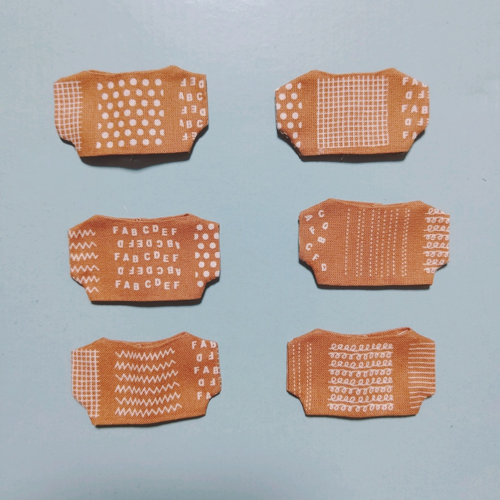 再販なし【ぬい服】柄物Tシャツ _ 水玉/英字/格子etc