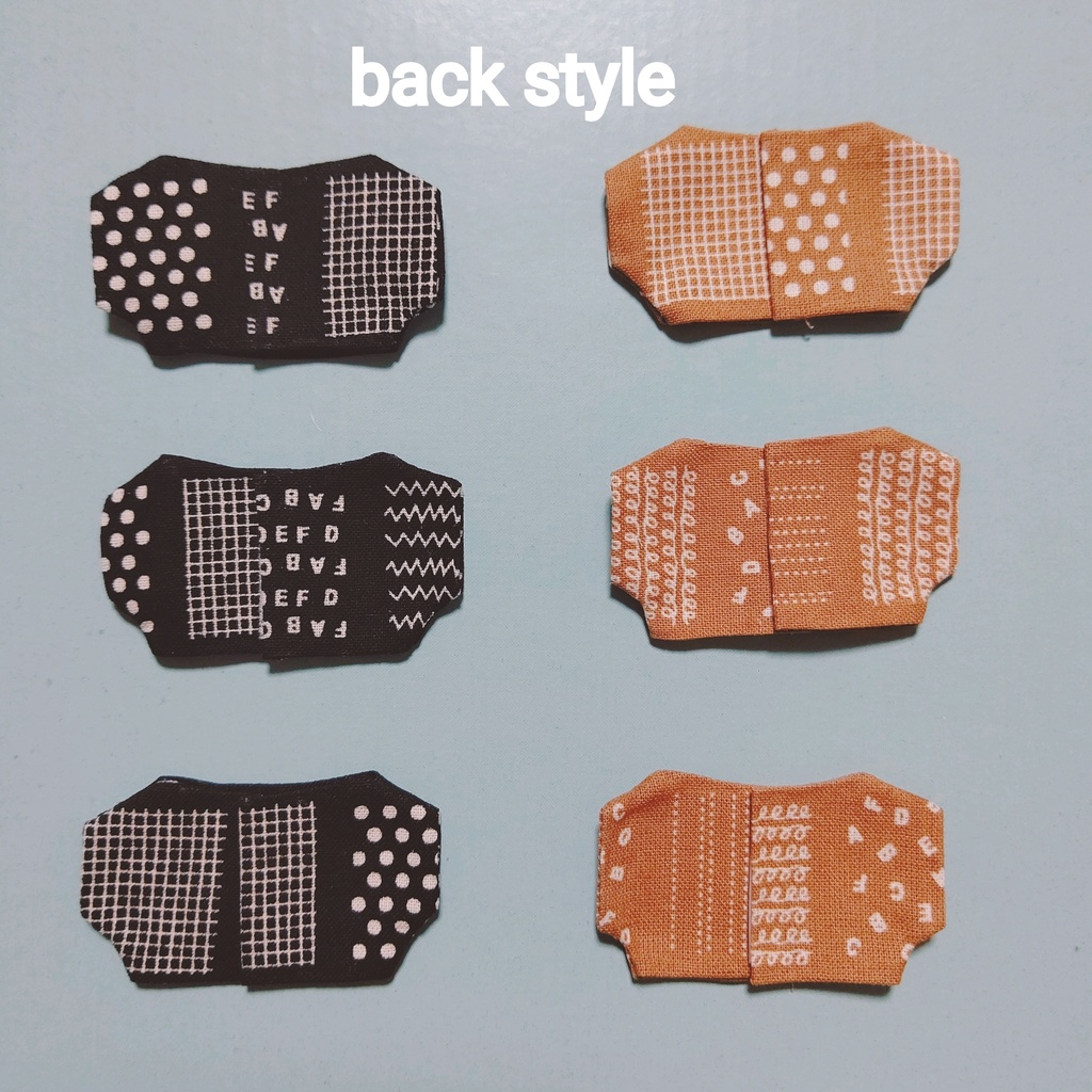 再販なし【ぬい服】柄物Tシャツ _ 水玉/英字/格子etc