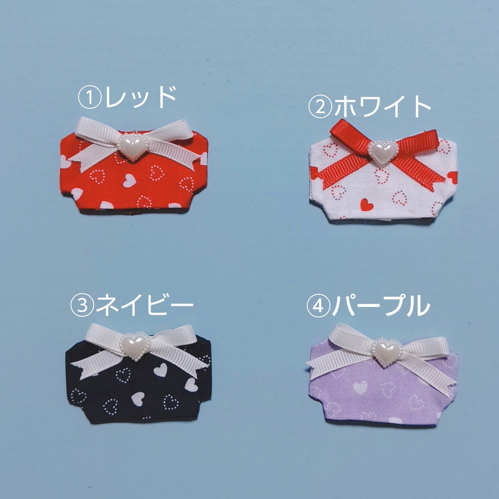 【ぬい服】ハート柄シャツ♥ハートパールリボン🎀【バレンタイン 】