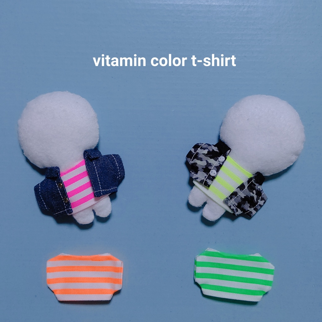 【ぬい服】蛍光色/ビビッド/ビタミンカラー/ボーダーＴシャツ☀️