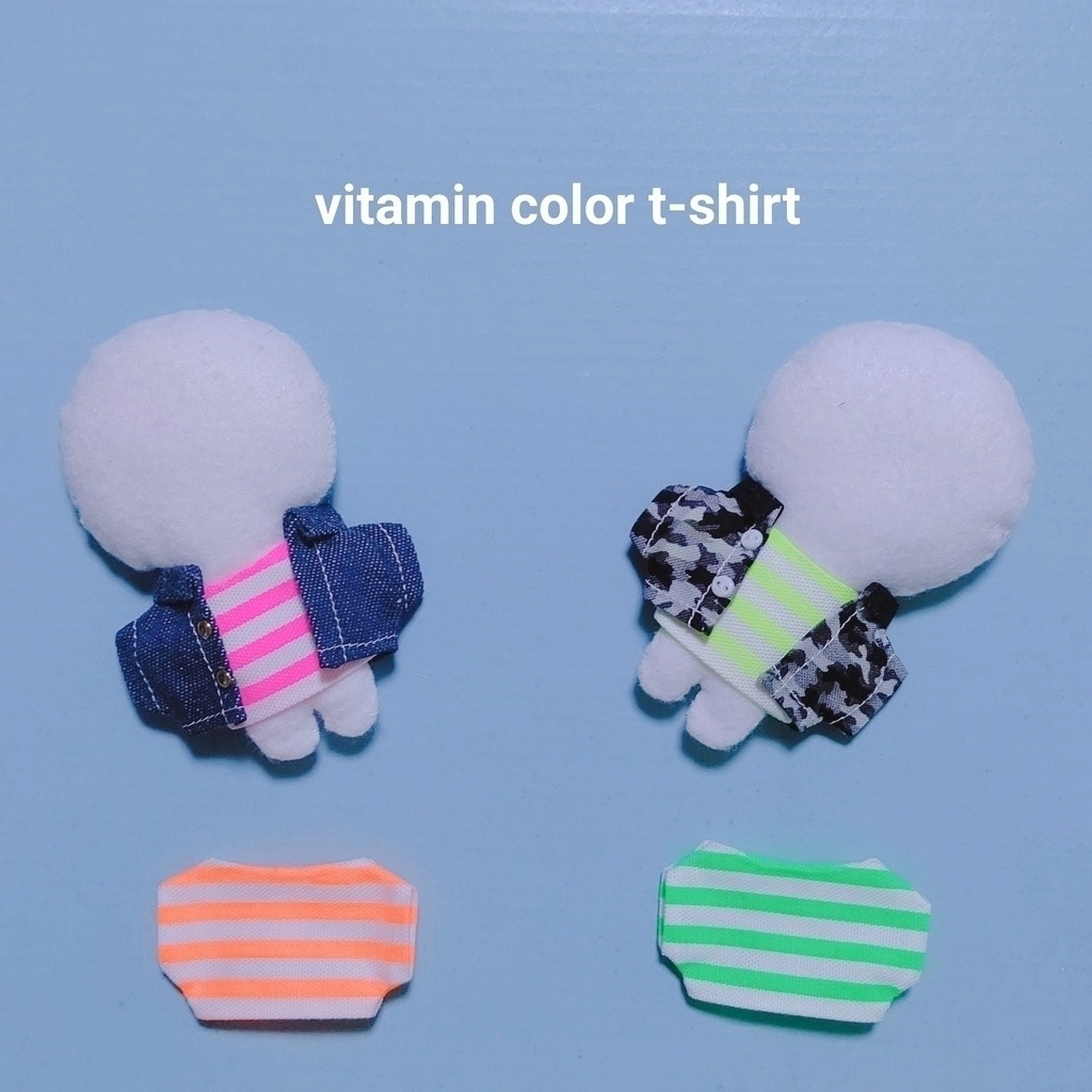【ぬい服】蛍光色/ビビッド/ビタミンカラー/ボーダーTシャツ☀️