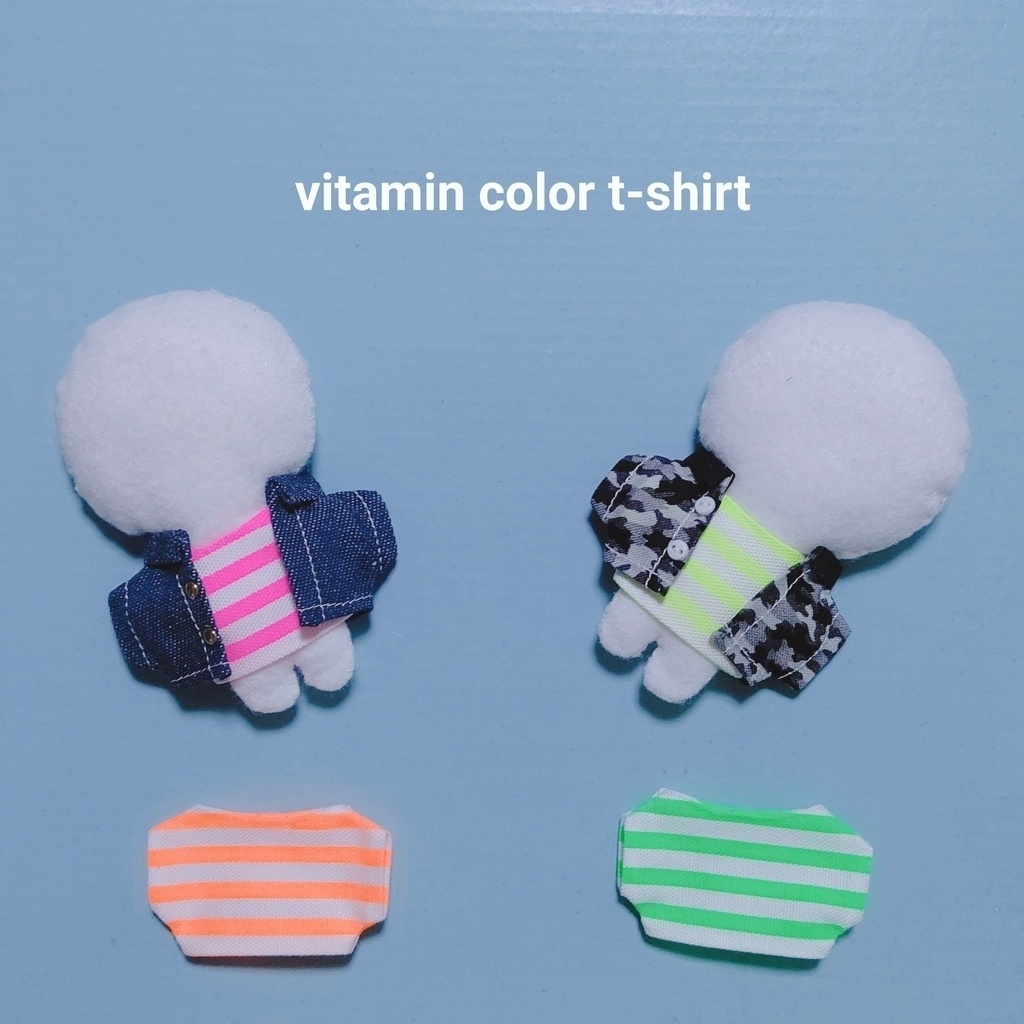 【ぬい服】蛍光色/ビビッド/ビタミンカラー/ボーダーＴシャツ☀️