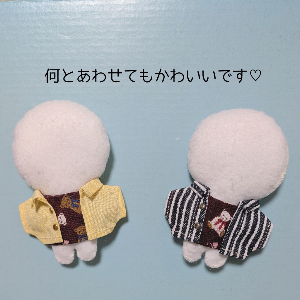 【ぬい服】テディベア_くま柄ジャケット&Tシャツ🐻🐻🐻