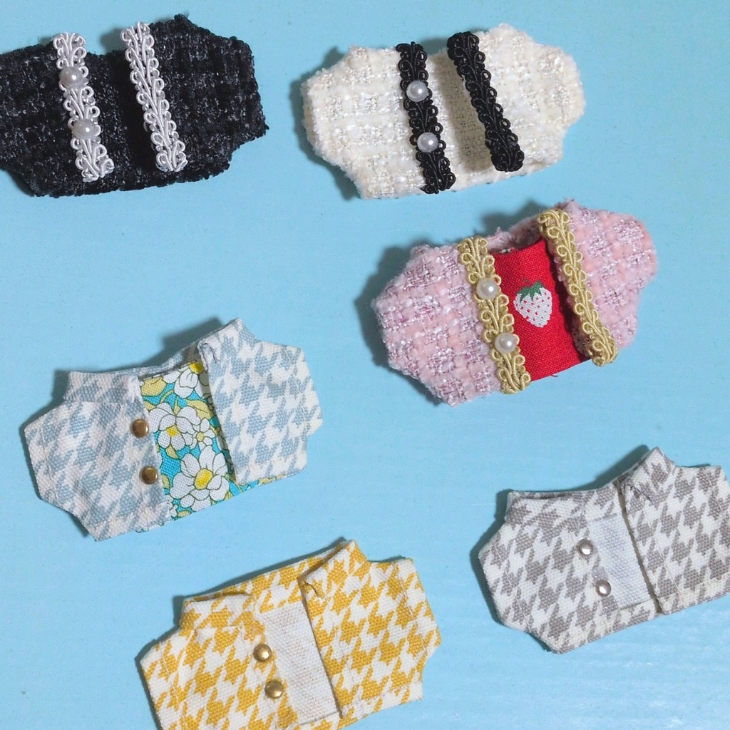 【ぬい服】ツイード&千鳥柄ジャケット【アウター】