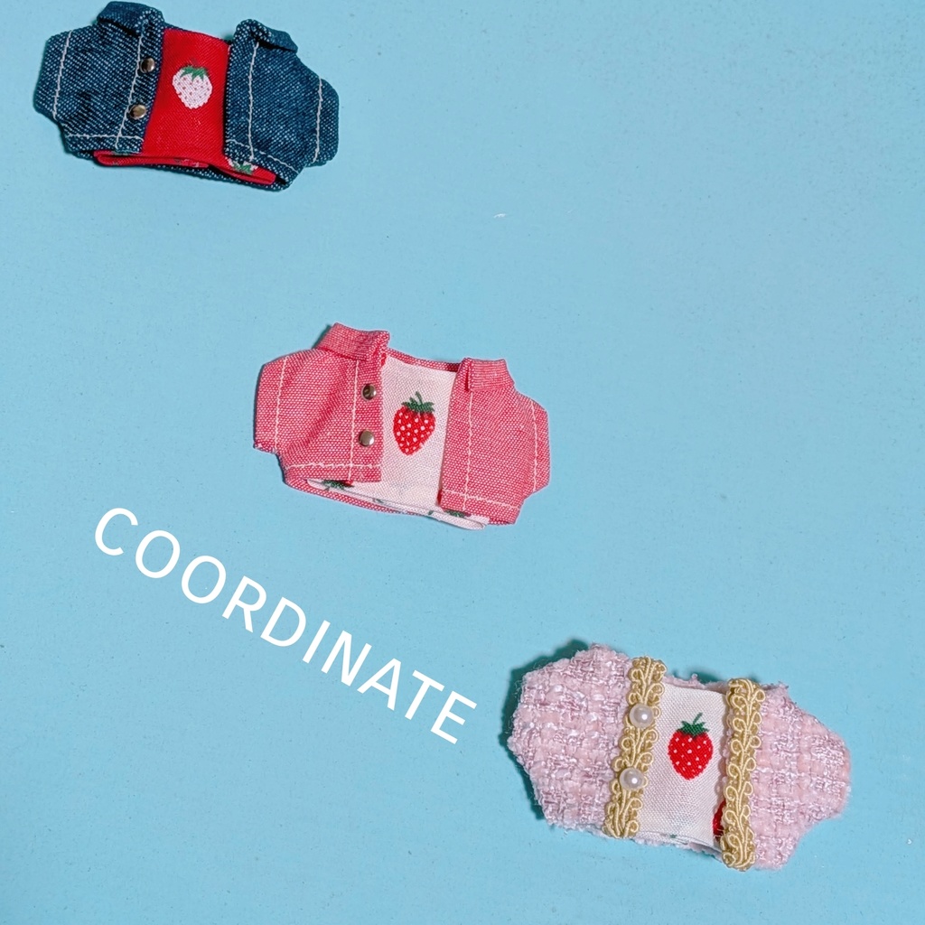 【ぬい服】イチゴ柄Tシャツ🍓