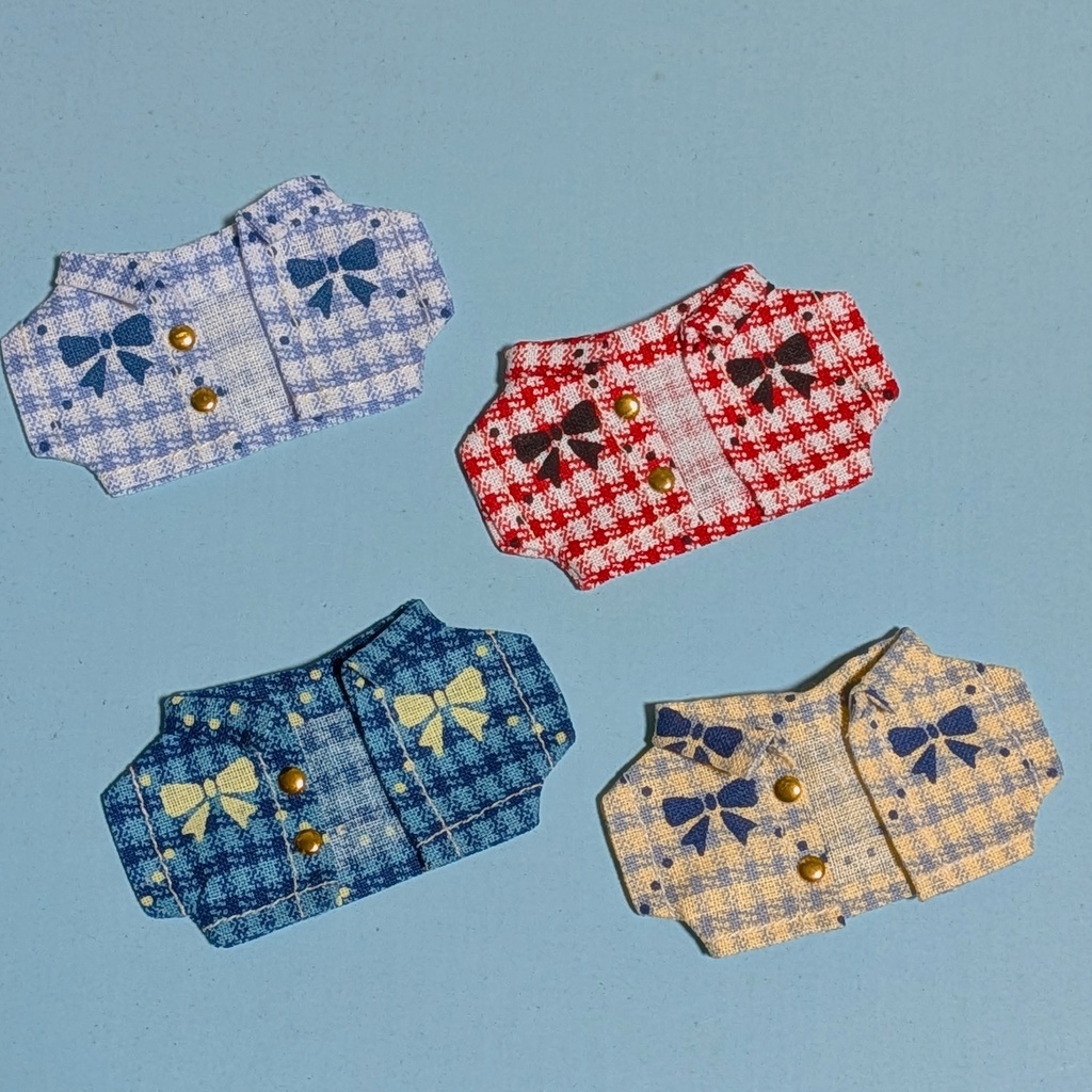 【ぬい服】チェック×リボン柄ジャケット【アウター】