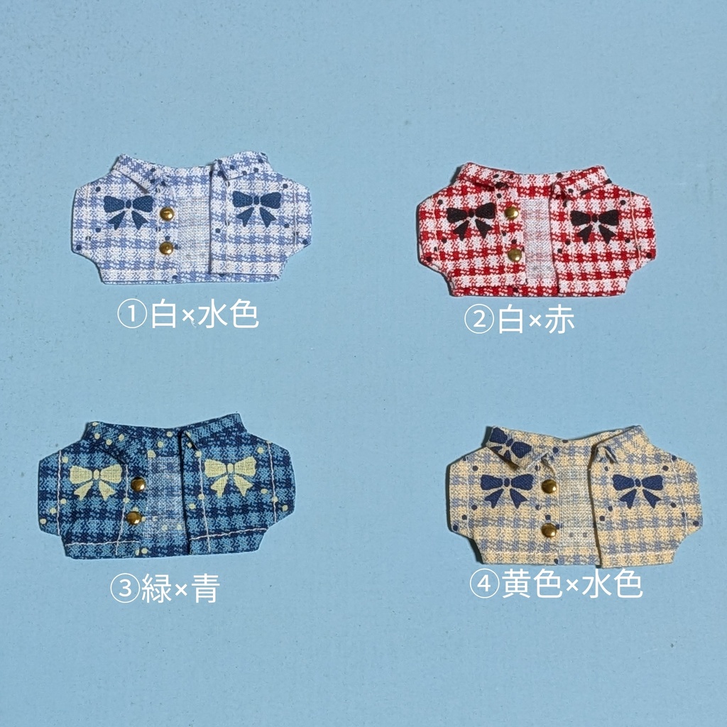 【ぬい服】チェック×リボン柄ジャケット【アウター】