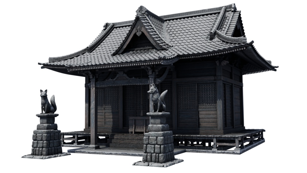 3Dモデル「冬の神社」