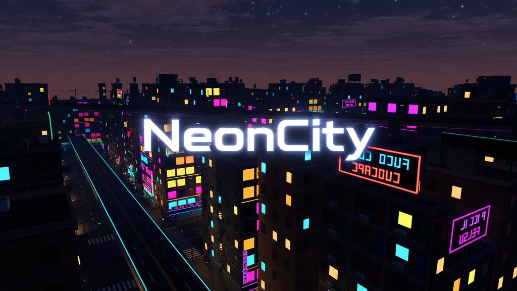 【無料】VRChat向け Neon City Editor 夜のネオン歓楽街自動生成ツール