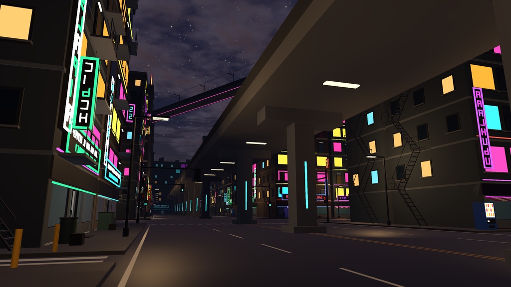 【無料】VRChat向け Neon City Editor 夜のネオン歓楽街自動生成ツール