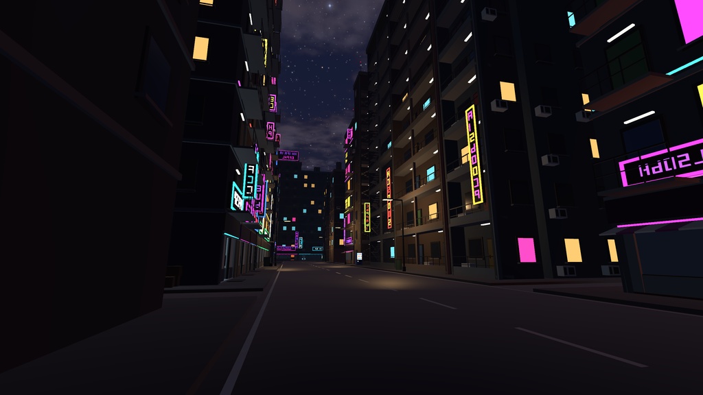 【無料】VRChat向け Neon City Editor 夜のネオン歓楽街自動生成ツール