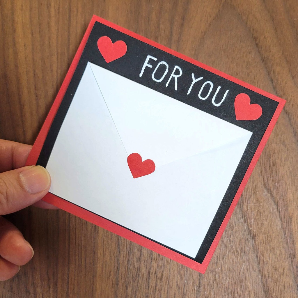 ハートの写真が飛び出す!メッセージカードが作れる型紙(ダウンロード版)