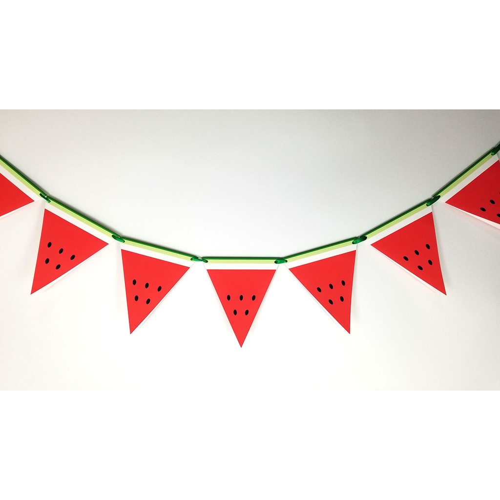【夏の飾り付け】スイカのガーランドが作れる印刷素材(ダウンロード版)