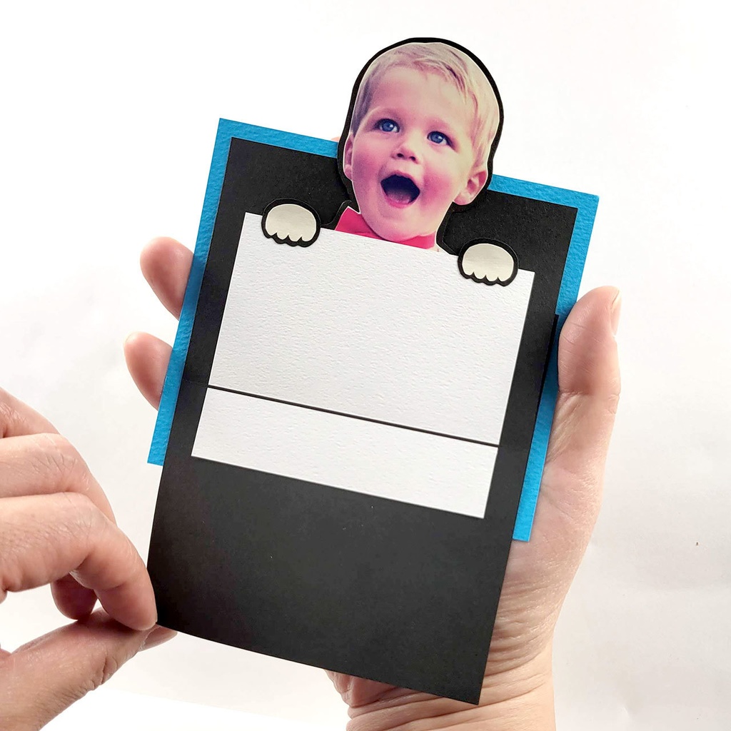 顔写真が飛び出す!「いないいないばあ」メッセージカードが作れる型紙(ダウンロード版)