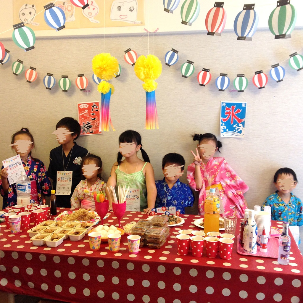 夏まつり素材3種セット(提灯ガーランド+祭りうちわピック+かき氷&たこ焼きポスター)