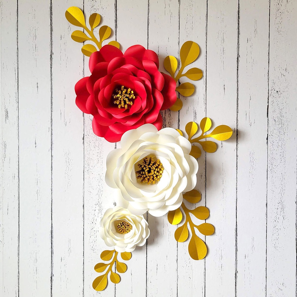 【ウェディング・卒園・送別会の装飾】手作りジャイアントフラワーの型紙セット(ダウンロード販売)