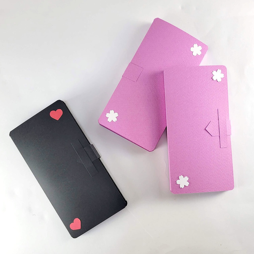 スマホケース風手作りアルバム(三つ折り)の型紙 〜仕掛け&装飾付きデラックスVer.〜