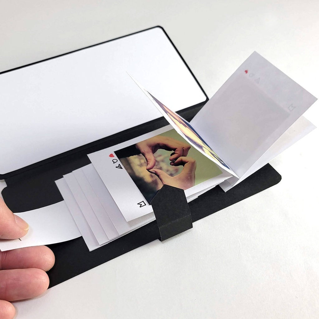 スマホケース風手作りアルバム(三つ折り)の型紙 〜仕掛け&装飾付きデラックスVer.〜