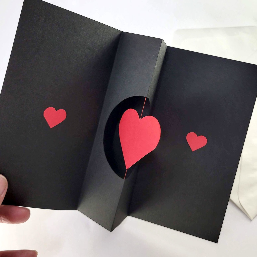 開くとハートがくるくる回る!仕掛けカードが手作りできる型紙【ダウンロード販売】