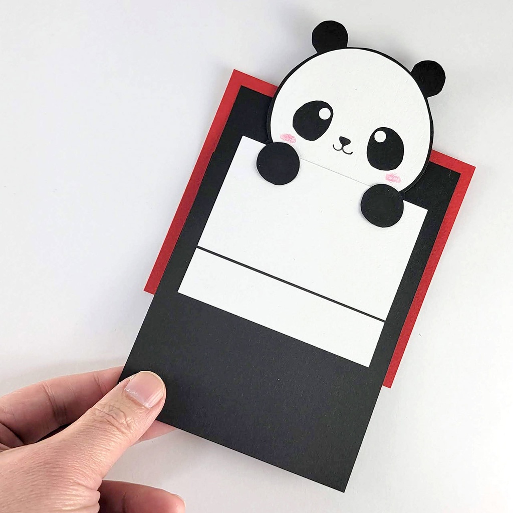 パンダが飛び出す!メッセージカードが作れる型紙(ダウンロード版)
